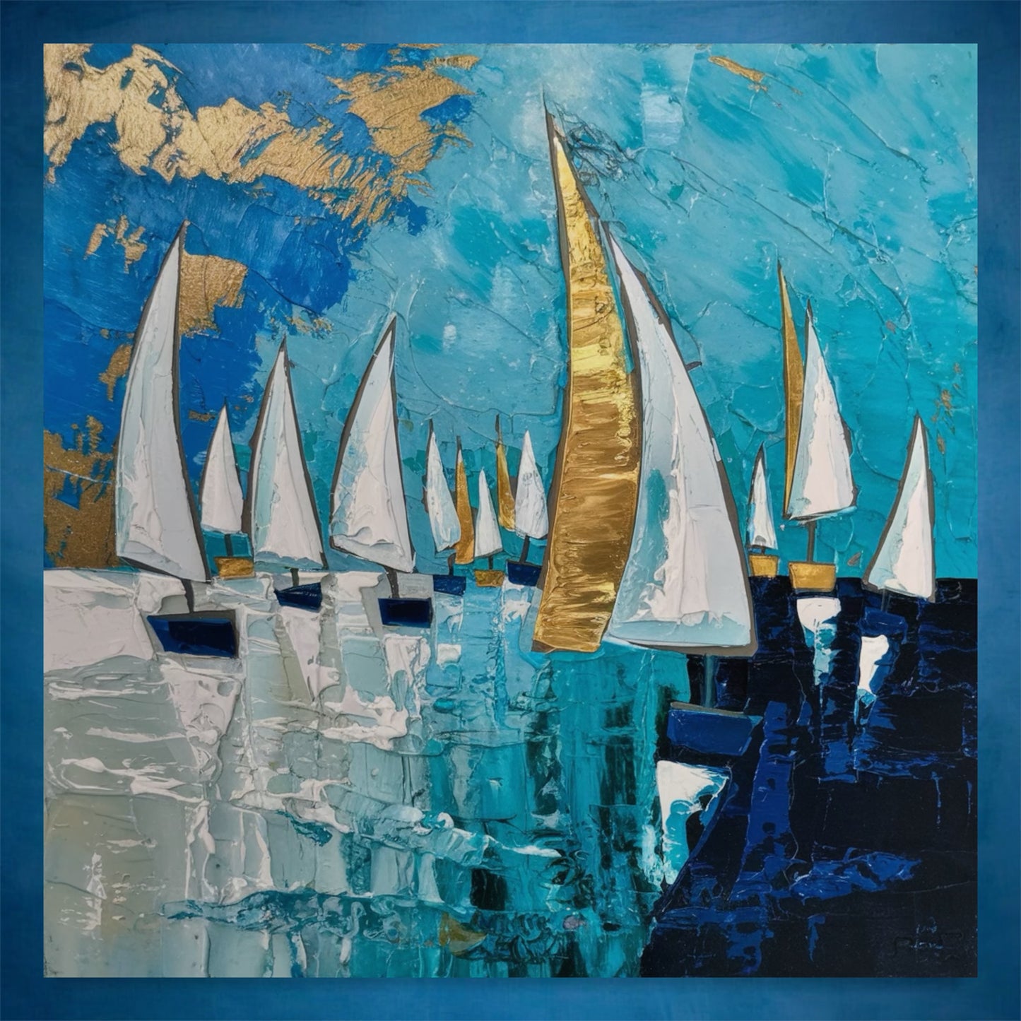Velas Doradas en Mares Azules
