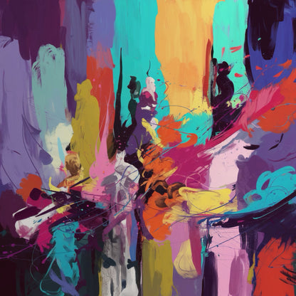 Figura Abstracta en Explosión de Color